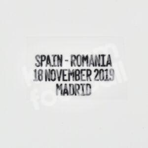 UEFA Euro Qualifiers 2019 Spain Match Detail MDT Patch Goalkeeper vs Romania Repro