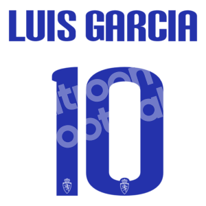 2011-12 Real Zaragoza Home Name & Number Set #10 LUIS GARCIA Repro