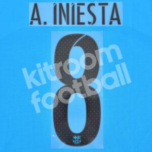 Original Player Issue 2015-16 Barcelona Third Name Number Set #8 A. INIESTA Avery