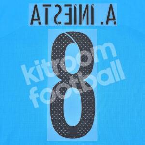 Original Player Issue 2015-16 Barcelona Third Name Number Set #8 A. INIESTA Avery - Image 3