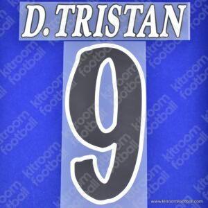 2000-01 Deportivo La Coruña Home Name Number Set #9 DIEGO TRISTAN Repro - Image 3