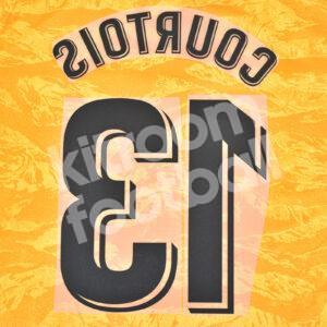 2019-20 Real Madrid Black Name Number Set #13 COURTOIS La Liga Repro - Image 3