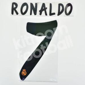 Original 2013-14 Real Madrid Player Issue Home Name Number Set #7 RONALDO