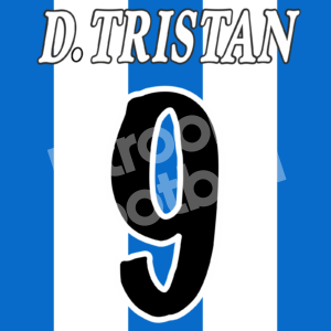 2000-01 Deportivo La Coruña Home Name Number Set #9 DIEGO TRISTAN Repro