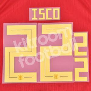 FIFA World Cup 2018 Spain Name Number Set Home #22 ISCO Repro