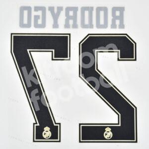2019-20 Real Madrid Home Name Number Set #27 RODRYGO Cup Version Repro - Image 3