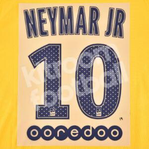Original Player Issue 2017-18 PSG Paris Away Name Number Set #10 NEYMAR JR Ligue One