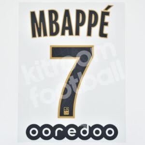 Original Player Issue 2018-19 PSG Paris Away Name Number Set #7 MBAPPE Ligue One