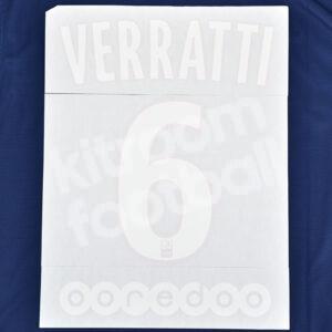 2015-18 Original Player Issue PSG Paris Home Name Number Set #6 VERRATTI Ligue One