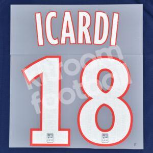 Original Player Issue 2019-20 PSG Paris Home Name Number Set #18 ICARDI Ligue One