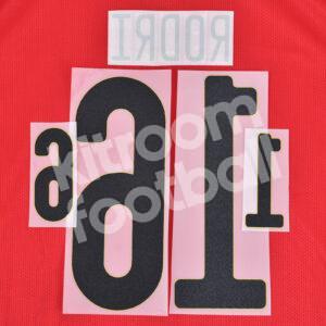 EURO 2020-21 Spain Home Name Number Set #16 RODRI Repro - Image 3