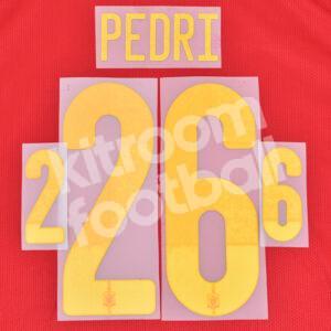 EURO 2020-21 Spain Home Name Number Set #26 PEDRI Repro