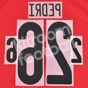 EURO 2020-21 Spain Home Name Number Set #26 PEDRI Repro - Image 3