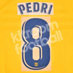 2022-23 Barcelona Fourth Senyera Name Number Set #8 PEDRI La Liga Repro