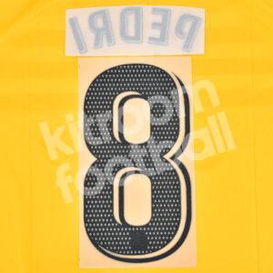 2022-23 Barcelona Fourth Senyera Name Number Set #8 PEDRI La Liga Repro - Image 3