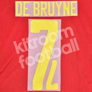 Euro 2020-2021 Belgium Home Name Number Set #7 DE BRUYNE Repro
