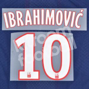 2014-16 PSG Paris Home Name Number Set #10 IBRAHIMOVIC Ligue 1 Repro