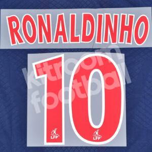 2002-03 PSG Paris Home Name Number Set #10 RONALDINHO Ligue 1 Repro