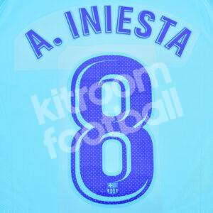 2017-18 Barcelona Away #8 A. INIESTA Name Number Set Repro