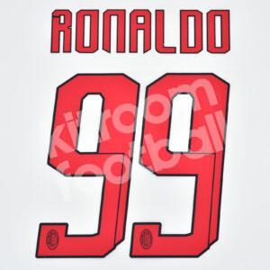 2007-08 AC Milan Away Name Number Set #99 RONALDO Repro