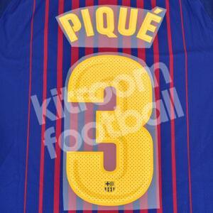 2017-18 Barcelona Home Name Number Set #3 PIQUÉ Repro