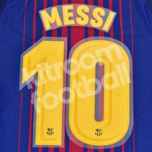 2017-18 Barcelona Home Name Number Set #10 MESSI Repro v2 - Image 1