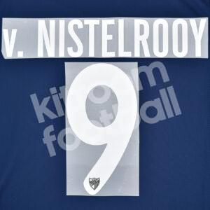2011-12 Málaga CF Away Name Number Set #9 Van NISTELROOY Repro - Image 1