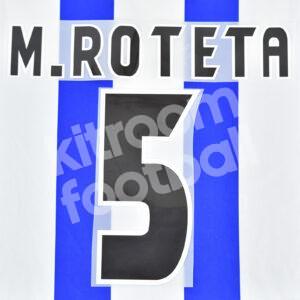 2001-03 Malaga CF Home Name Number Set #5 M. ROTETA Repro