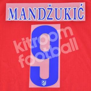 2014-15 Atletico de Madrid Home Name Number Set #9 MANDZUKIC Repro