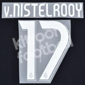 2006-07 Real Madrid Away Name Number Set #17 Van NISTELROOY Repro