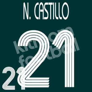 2007 Mexico Home White Name Number Set #21 Nery CASTILLO Repro