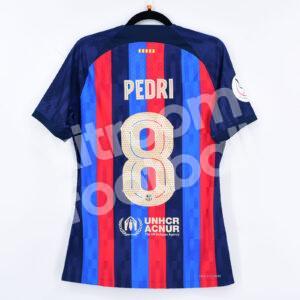 2022-23 Barcelona Home Shirt #8 PEDRI Supercopa Match Un Worn Issue - Image 1