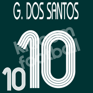 2007 Mexico Home White Name Number Set #10 GIOVANNI DOS SANTOS Repro - Image 1