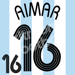 Argentina FIFA World Cup 2006 Home Name Number Set #16 AIMAR Repro