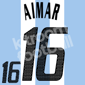 World Cup 2002 Argentina Home Name Set Number #16 AIMAR Repro