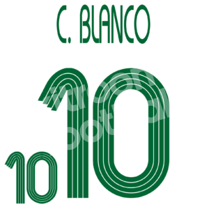 2007 Mexico Away Green Name Number Set #10 CUAUHTÉMOC BLANCO Repro - Image 1