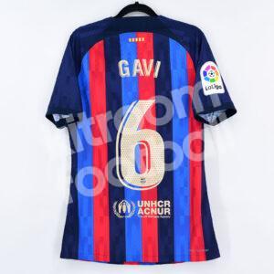 2022-23 Barcelona Home Shirt #6 GAVI La Liga El Clasico Match Un Worn Issue