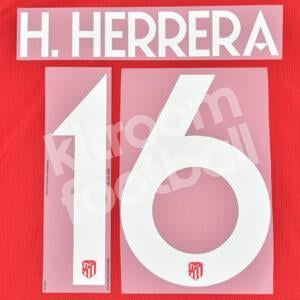 Original Player Issue 2019-22 Atletico Madrid Home Name Number Set #16 H. HERRERA