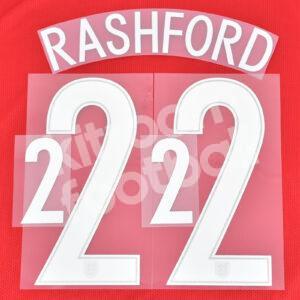 Original Player Issue UEFA Euro 2016 England Away Name Number Set #22 RASHFORD