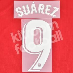 Original Player Issue 2020-22 Atletico Madrid Home Name Number Set #9 SUAREZ La Liga