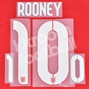 Original Player Issue World Cup 2014 England Away Name Number Set #10 ROONEY