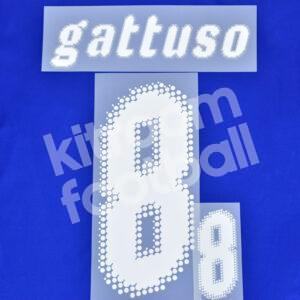Official UEFA Euro 2008 Italy Home Name Number Set #8 GATTUSO - Image 1