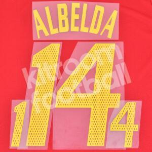 World Cup 2002 Spain Name Set Number Home #14 ALBELDA Repro