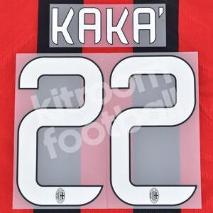 Original Player Issue 2013-14 AC Milan Home Name Number Set #22 KAKA - Image 1