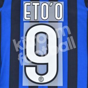 Original Player Issue 2009-11 Inter Milan Home Name Number Set #9 ETOO - Image 1