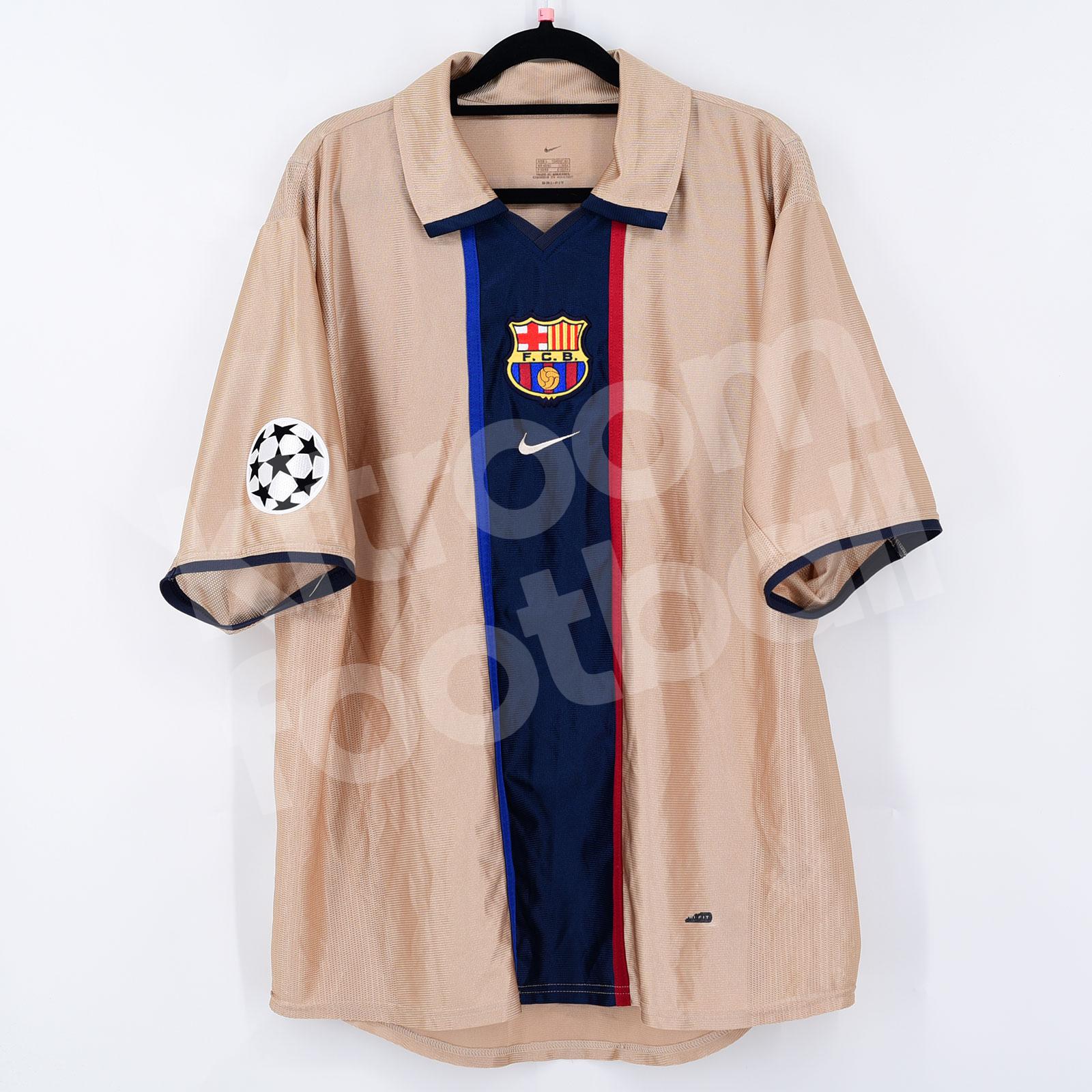 2002 03 Barcelona Third Shirt 10 RIQUELME Champions League Good L Kitroom Football