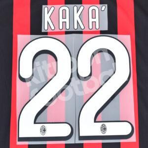 2009-10 AC Milan Home Name Number Set #22 KAKA Repro
