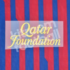 2011-13 Barcelona Qatar Foundation Sponsor Patch Home Yellow Repro v2