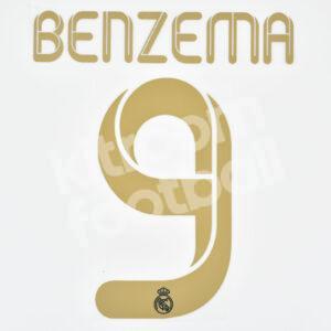 2011-12 Real Madrid Home Name Number Set #9 BENZEMA Repro