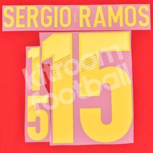 2012 UEFA Euro Spain Home Name Number Set #15 SERGIO RAMOS Repro v2